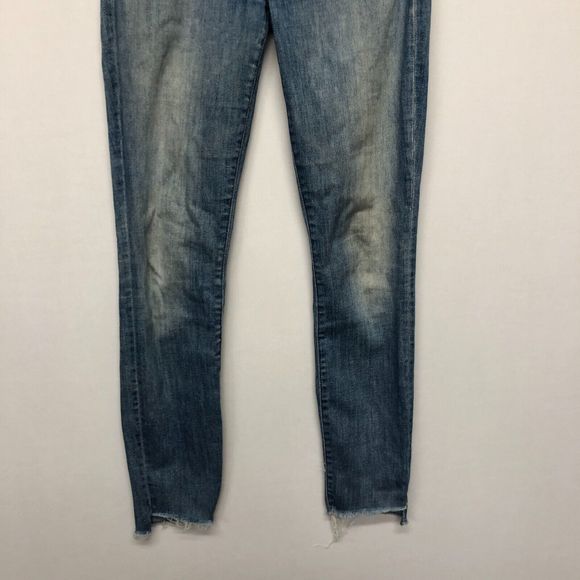 Mother Women Stunner Zip Ankle Step Fray Jeans Size 24 Blue Denim M120 -26 - Picture 14 of 16